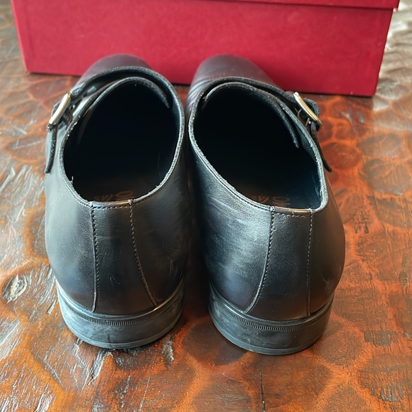 Salvatore Ferragamo, black Tramazze double monkstrap size 9D - Picture 5 of 7